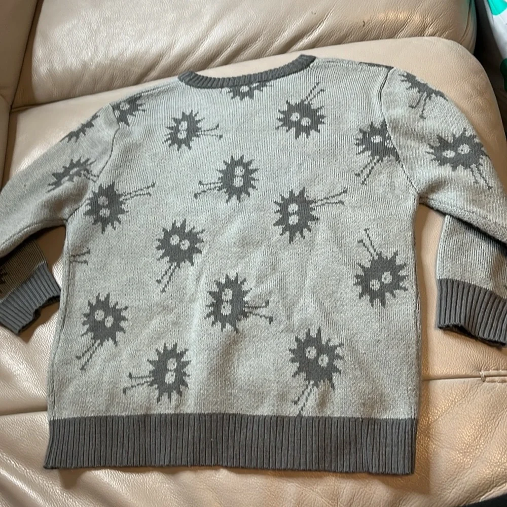 Indikidual Kids Splat Print Knit Sweater Grey Monster Crewneck Size 3-5Y